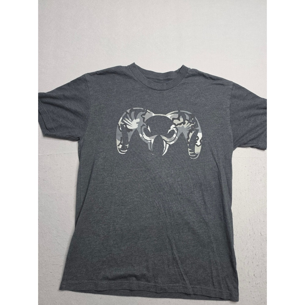 KUIU T-Shirt Men's Medium Charcoal Gray Big Ram Logo Cotton Short Sleeve Skater